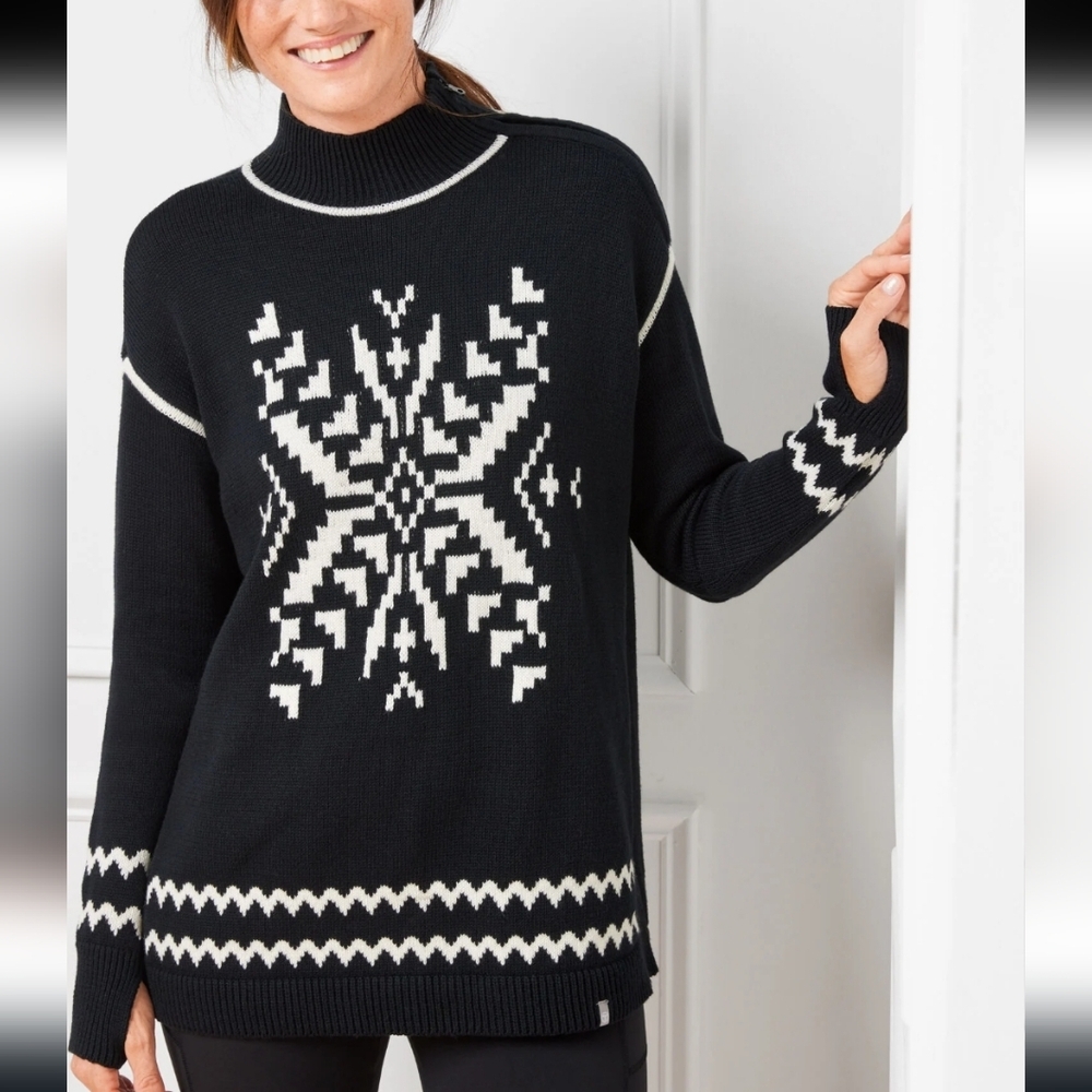 Thermolite® Snowflake Turtleneck Sweater TALBOTS size M